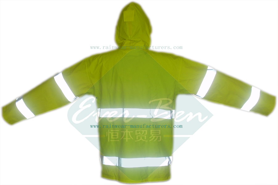 China PU reflective waterproof rain jacket for work supplier